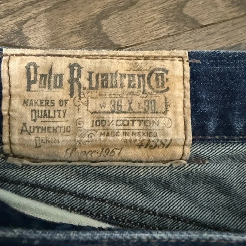 Polo Ralph Lauren Mens Straight Leg Blue Selvedge Denim Jeans 36x30 Medium Wash
